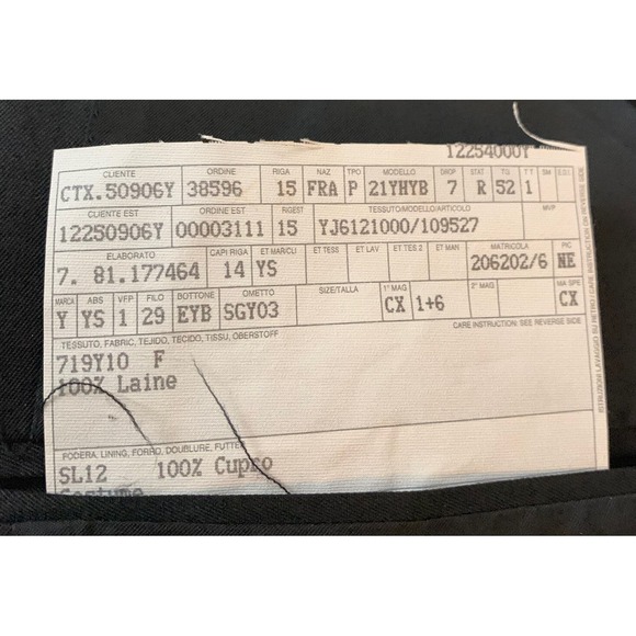 Yves Saint Laurent Rive Gauche Men's Suit Jacket Black 3buttons 100%‎ Cupro - Picture 11 of 11